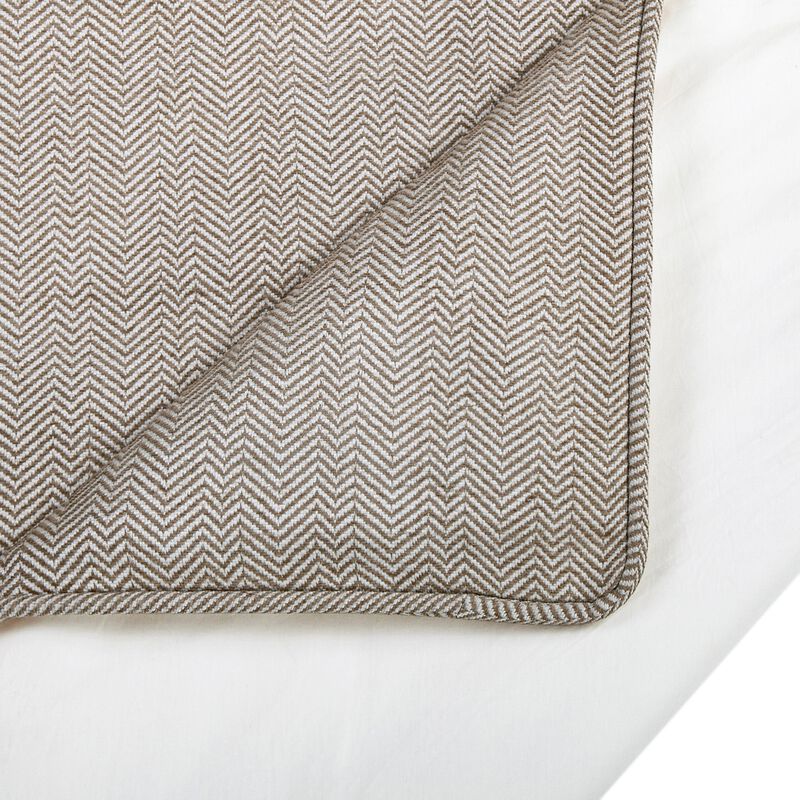 Chenille Herringbone King Sand Duvet Cover Set image number 4