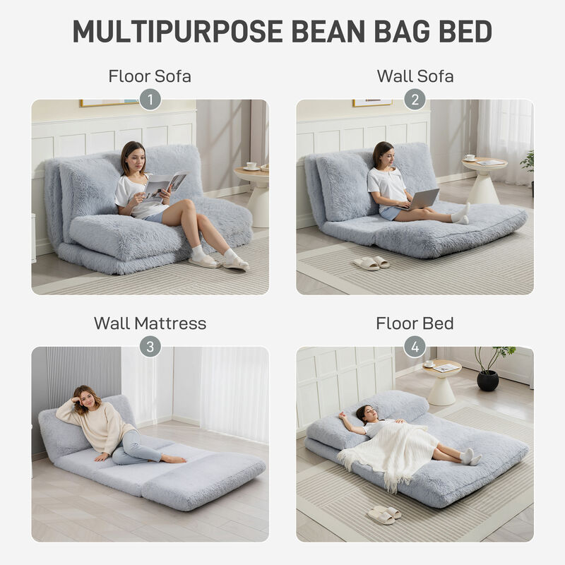 Hivvago Bean Bag Floor Sofa Bed with Foam Filling image number 3