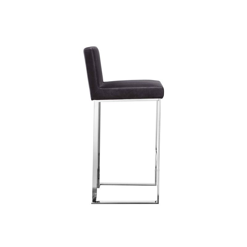 Pangea Home Dexter Bar Stool Velvet Gray