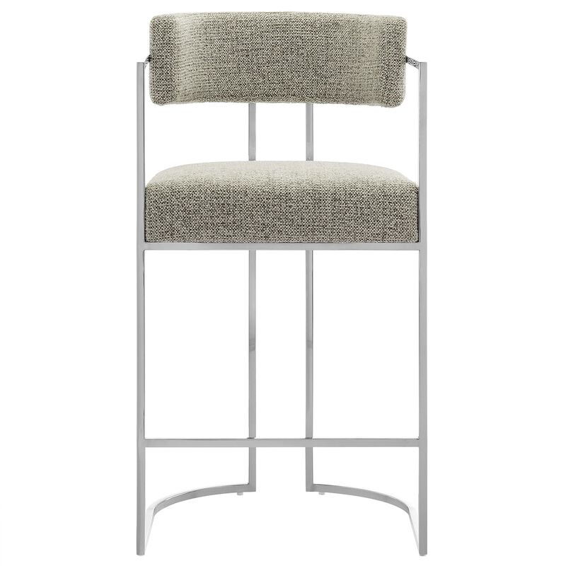 Modway Huron Modern Barrel Counter Stool with Sled Base in Silver Wheat image number 8