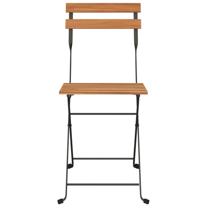 vidaXL Folding Bistro Chairs 6 pcs Solid Wood Teak and Steel