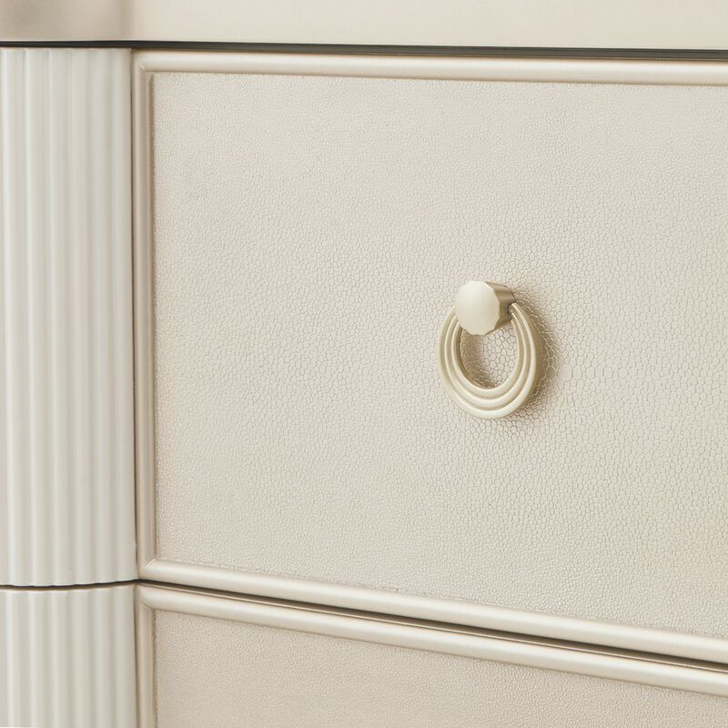 Michael Amini La Marisia 5-Drawer Chest - Creamy Pearl