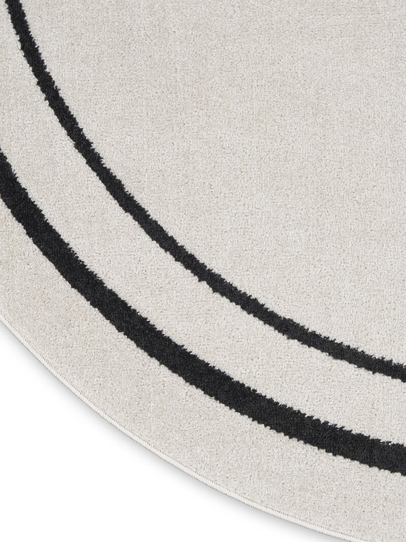 Nourison Essentials NRE02 Ivory/Black 8' x Round Rug image number 4