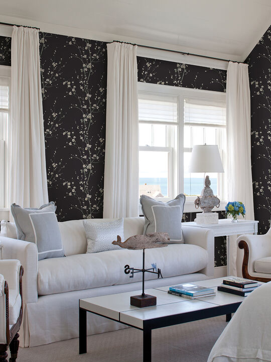 Monterey Black Floral Branch Wallpaper (Set of 2)