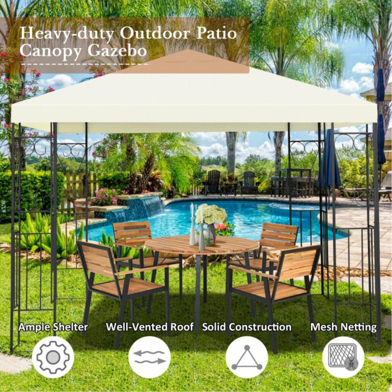Hivvago 10 x 10 Feet Patio Gazebo Canopy Tent Garden Shelter