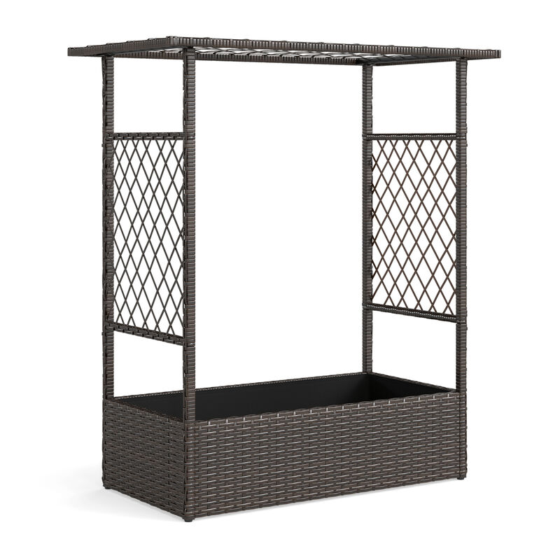 Outdoor Raised Garden Bed with Hanging Roof and Dual Trellises image number 0