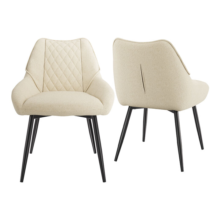 Fabric Soft Dining Chairs (Set of 2)