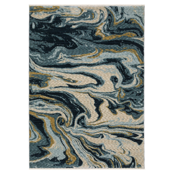 HomeRoots Abstract Runner Rug With Fringe