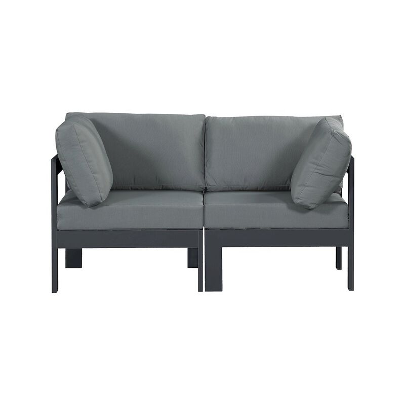 Meridian Furniture Nizuc Grey Water Resistant Fabric Outdoor Patio Modular Sofa