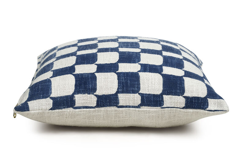 Checkered Block Printed Pillow - Cover Only