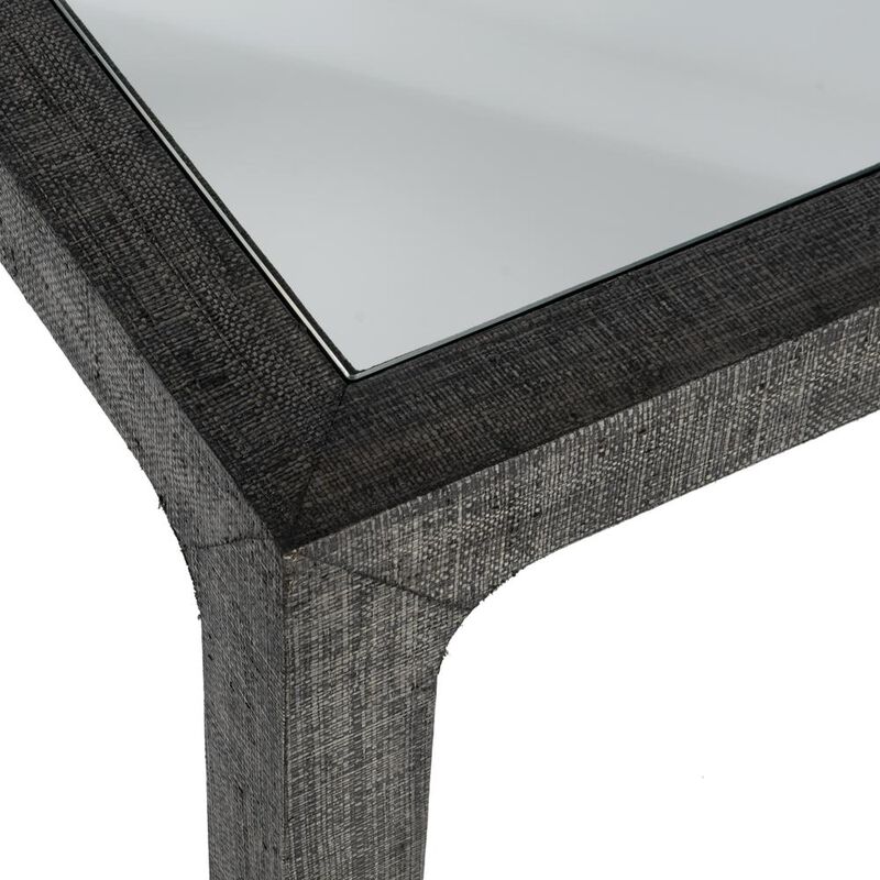 Butler Specialty Chatham Glass and Raffia Square 36 Coffee Table, Charcoal