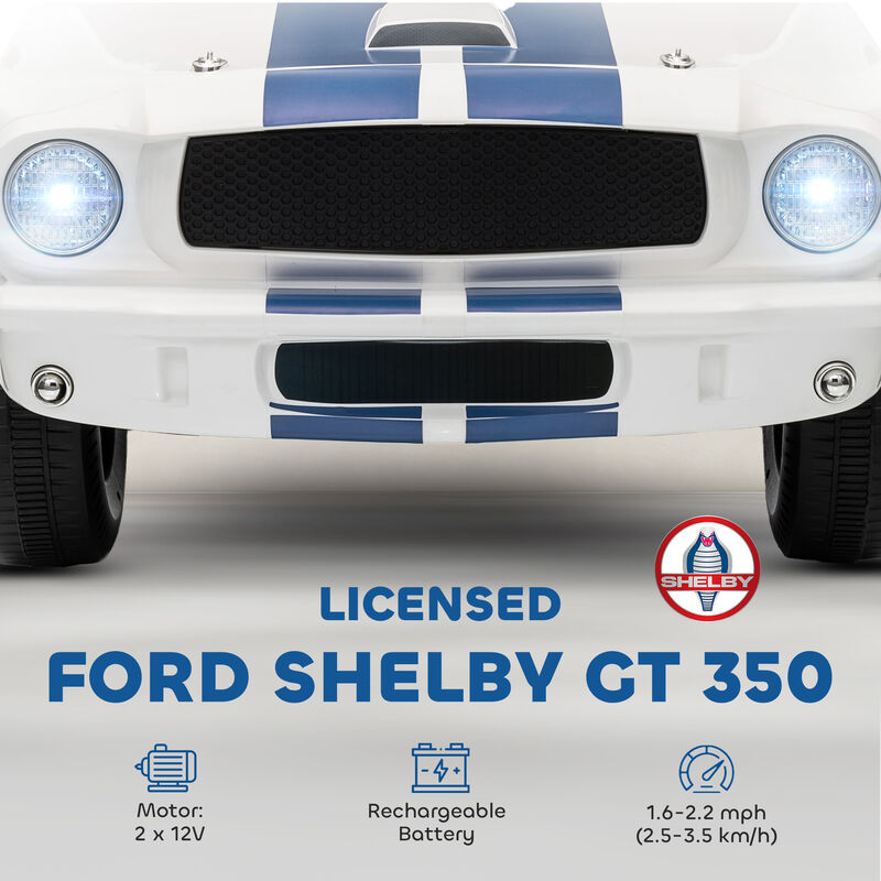 BreeBe Licensed Ford Shelby GT 350 Kids Ride On Car with Remote Control, Adjustable Speed, MP3, Smooth Start, LED Lights image number 3