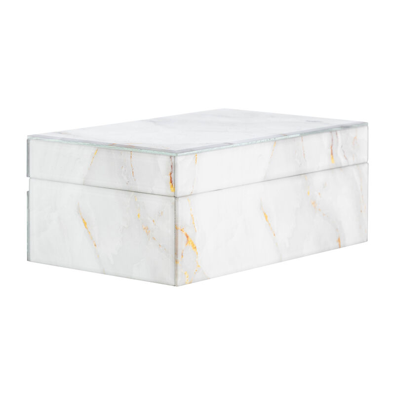 White & Gold Wood Decorative Box