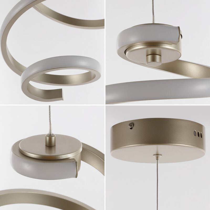 Whirl 11" 1-Light Modern Minimalist Aluminum/Iron Abstract Integrated LED Pendant
