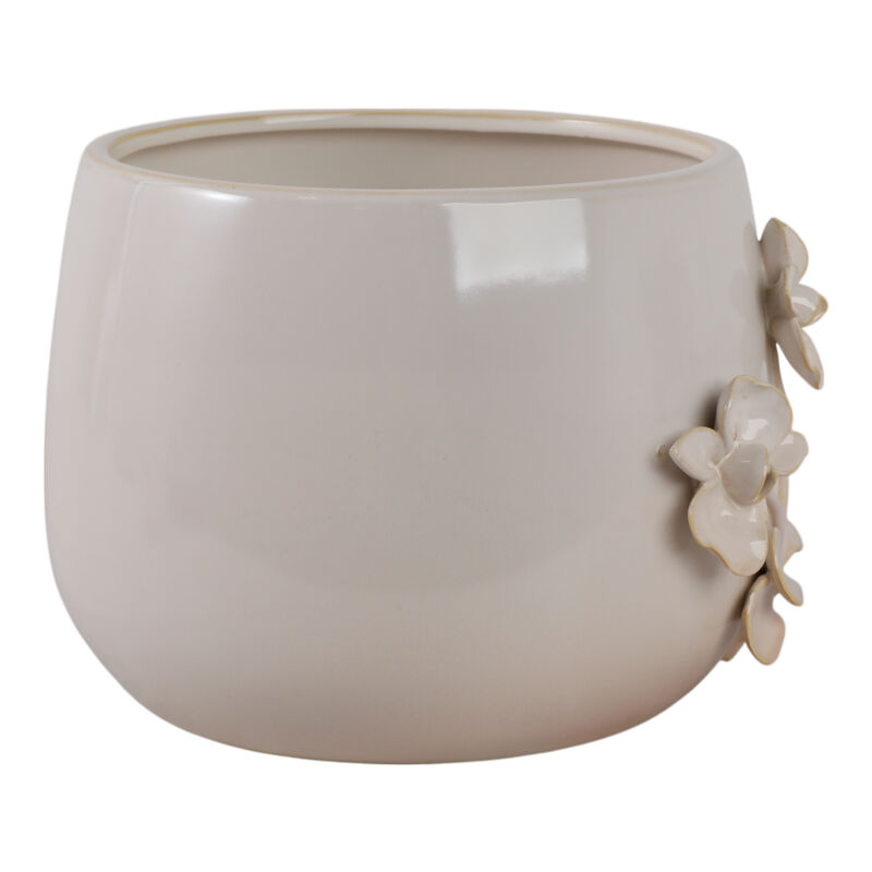 9" Flower Applique Planter image number 2