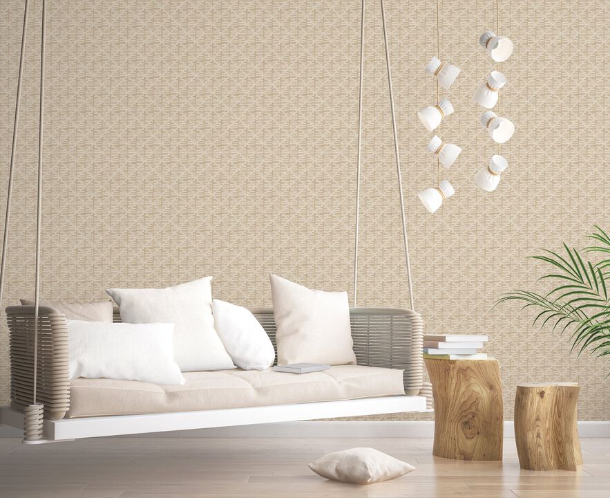 Bazaar Block Print Bronze Brown Wallpaper G78290
