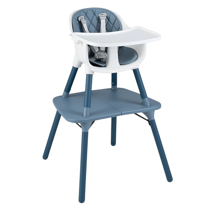 4-in-1 Kids Table Chair Set Convertible with Comfortable PU Cushion