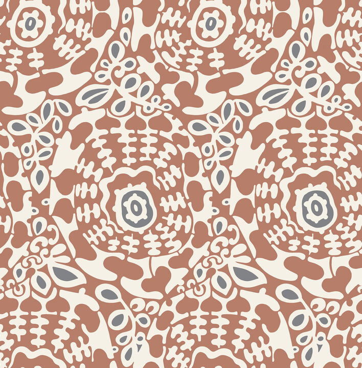 Divine Rust Abstract Medallion Wallpaper