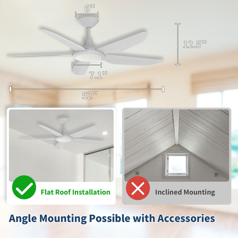 ENLIGHT 52" Smart DC Ceiling Fan with Light, Matter Smart Home Integration, CCT and Dimmable LED, 5 Blades, Damp/Outdoor Covered Rated image number 7