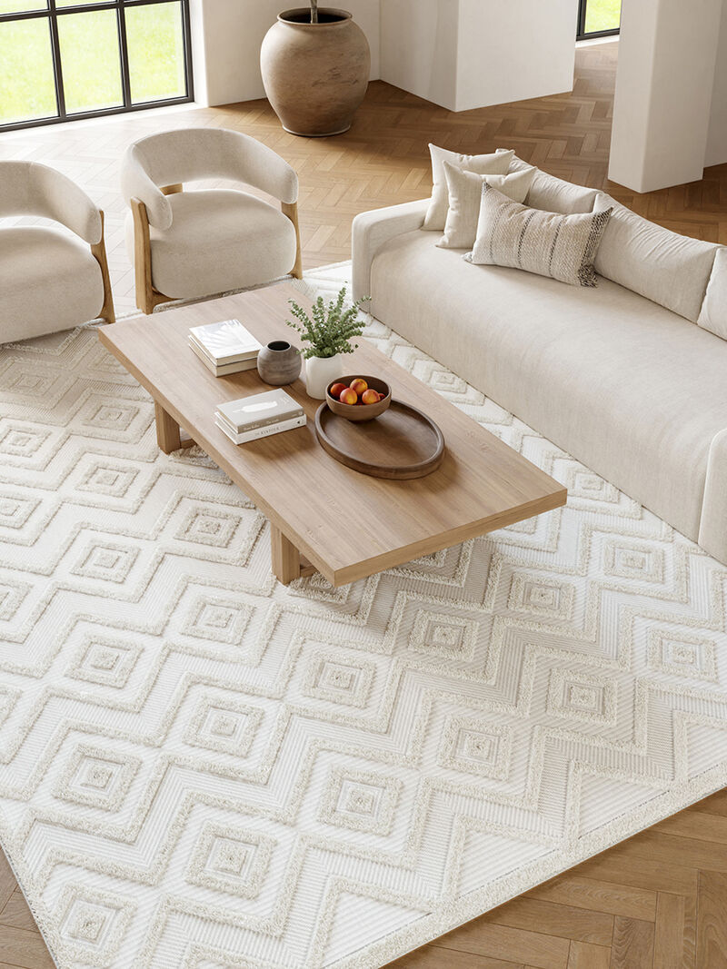 Versatile NRV01 Ivory/White 8' x 10' Rug image number 1
