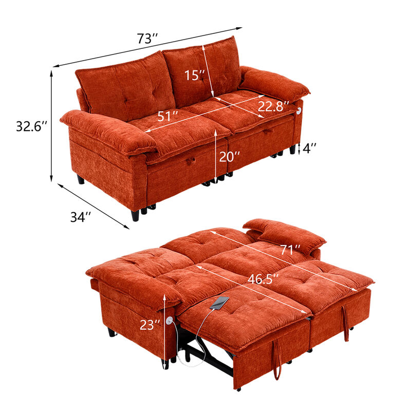 Napnam Convertible Sleeper Couch image number 9