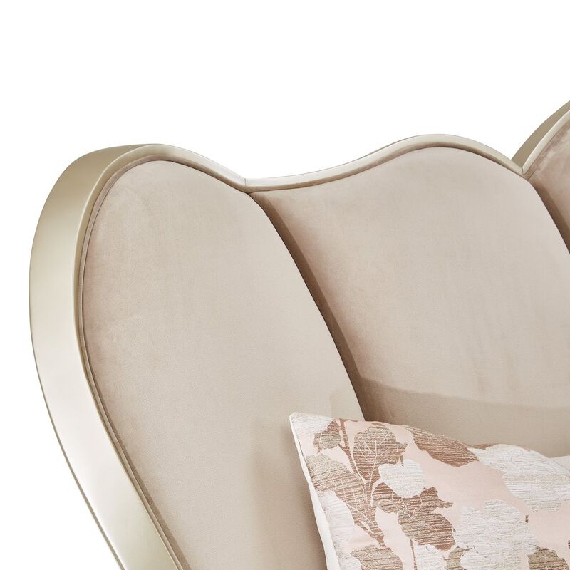 Michael Amini Villa&nbsp;Cherie Eastern King Channel Tufted Bed - Hazelnut