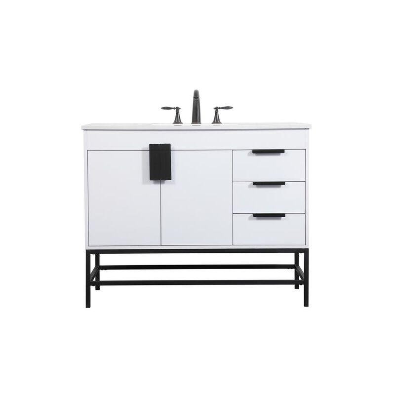 Elegant Kitchen and Bath 42 inch Single bathroom vanity in white