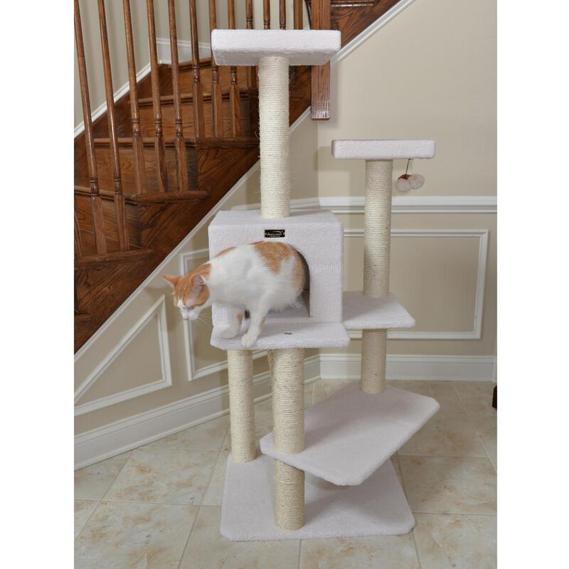 Armarkat Ivory 57 High Real Wood Cat Tree, Fleece Covered Cat Climber