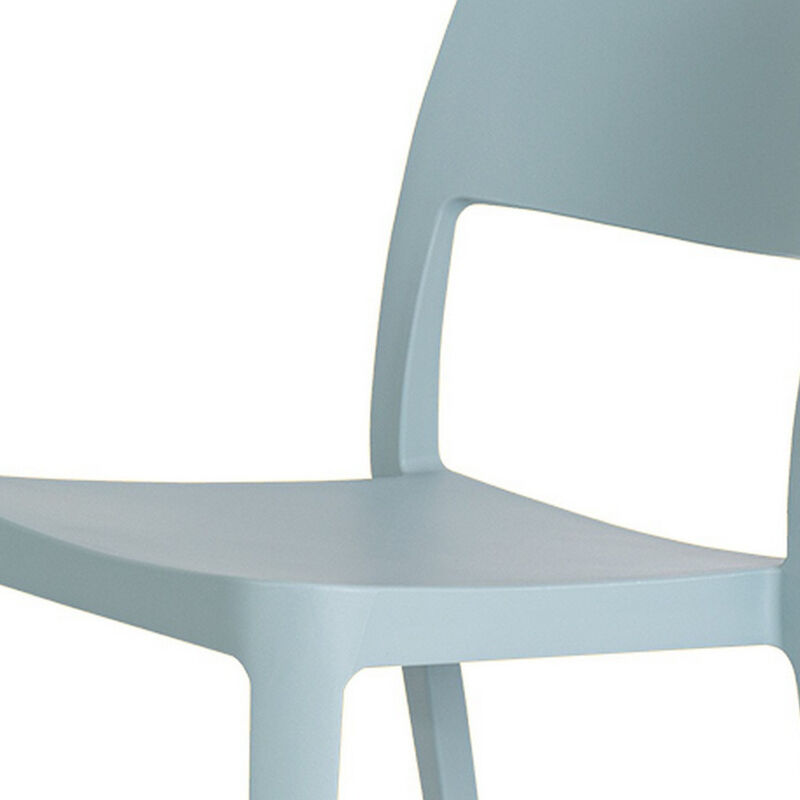 HomeRoots Set of Two Baby Blue Heavy Duty Plastic Outdoor Stacking Accent Chairs image number 2