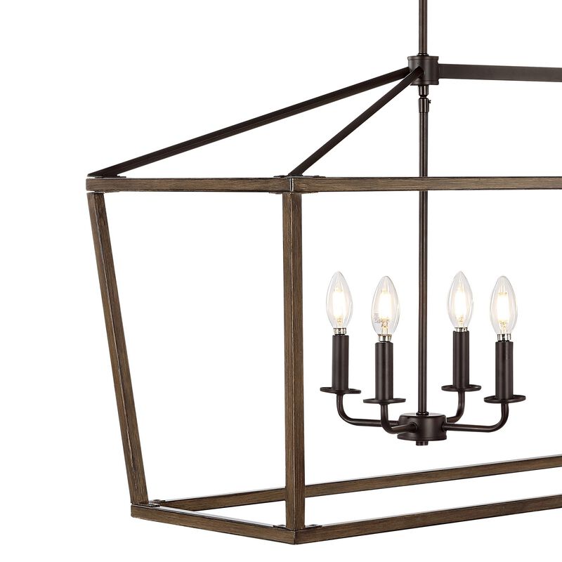 Oriana 8-Light Iron Farmhouse Industrial Lantern LED Pendant