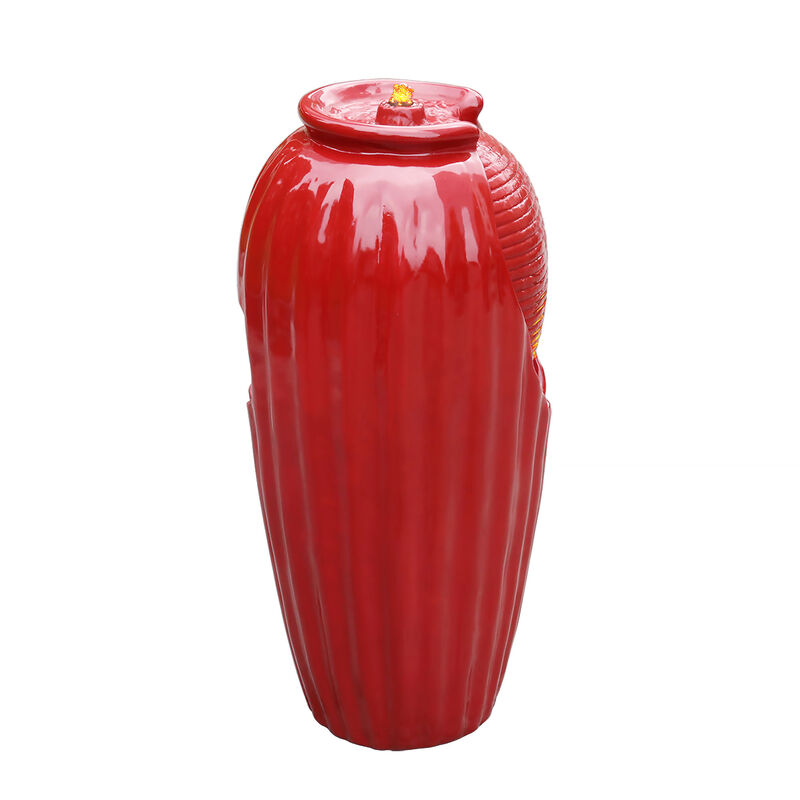 Modern Vase Water Fountain with LED, Red image number 2