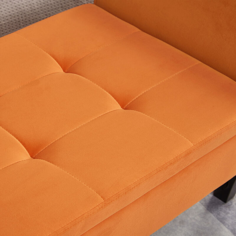 Streamdale 51.5'' Bed Bench With Storage Orange Velvet image number 7