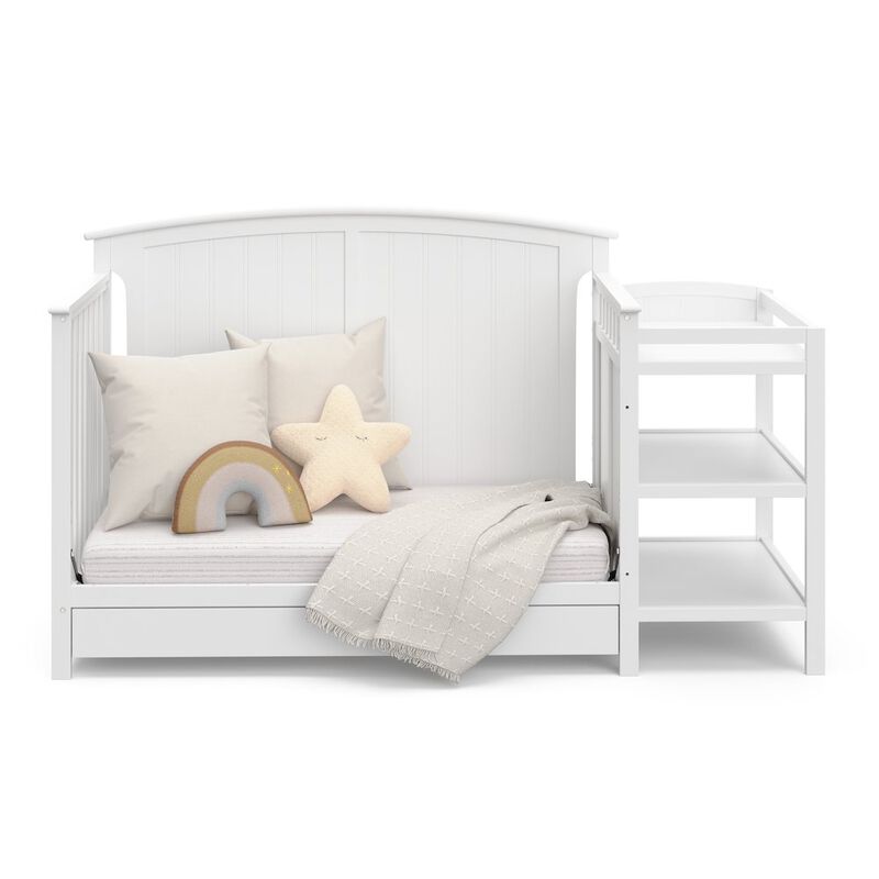 Steveston 5-in-1 Convertible Crib and Changer with Drawer - White image number 7