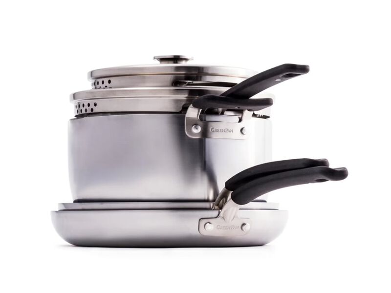 GreenPan Levels Stainless Steel Stackable Ceramic Nonstick 6-Piece Cookware Set image number 0