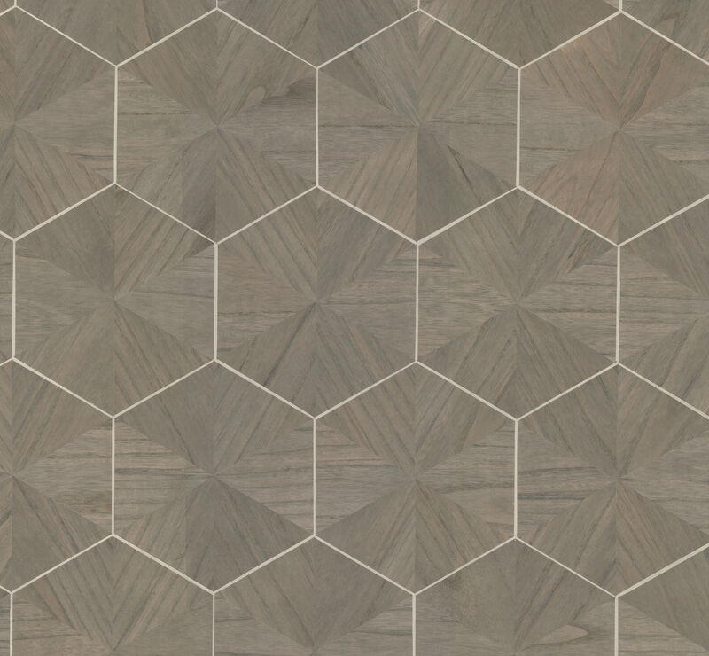 Hexagram Wood Veneer Wallpaper image number 2