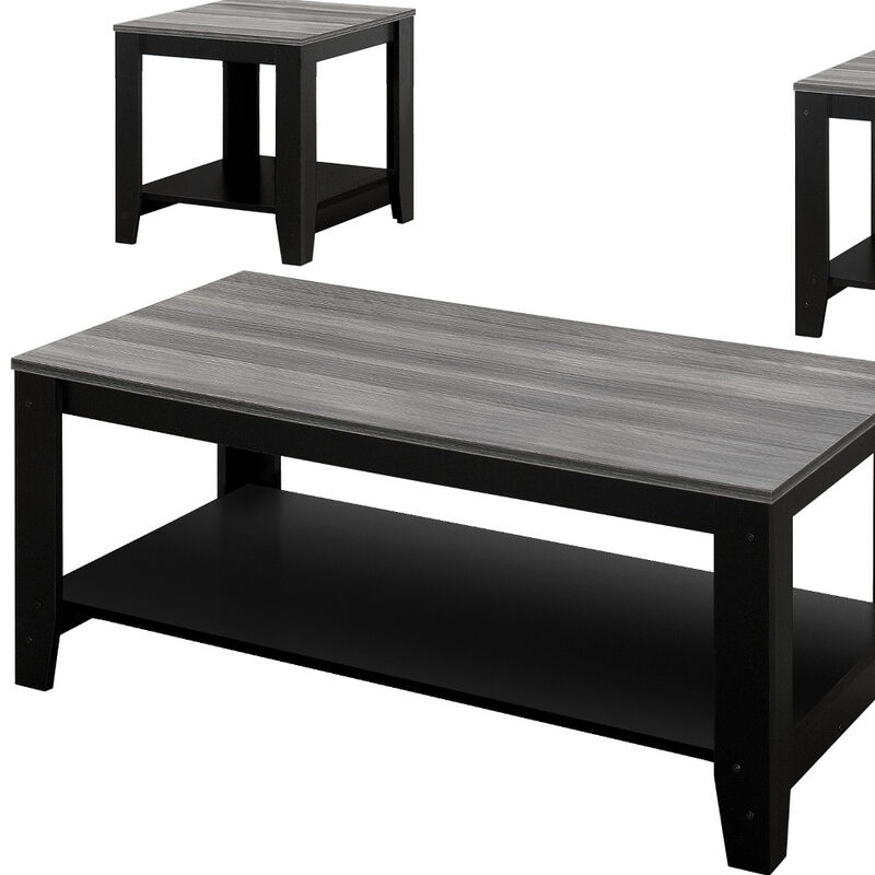 Set of Three Coffee Tables with Storage Shelf for Living Room and Lounge Spaces