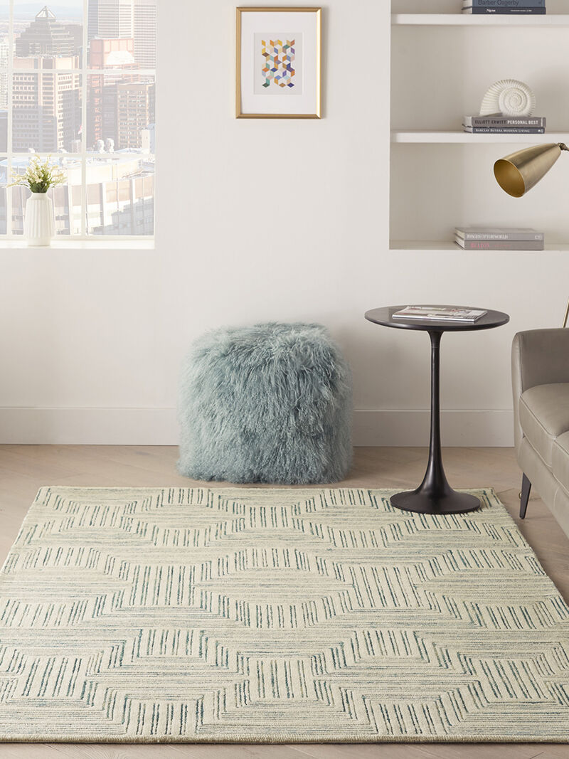 Interlock ITL06 Ivory/Turquoise 5' x 7'6" Rug