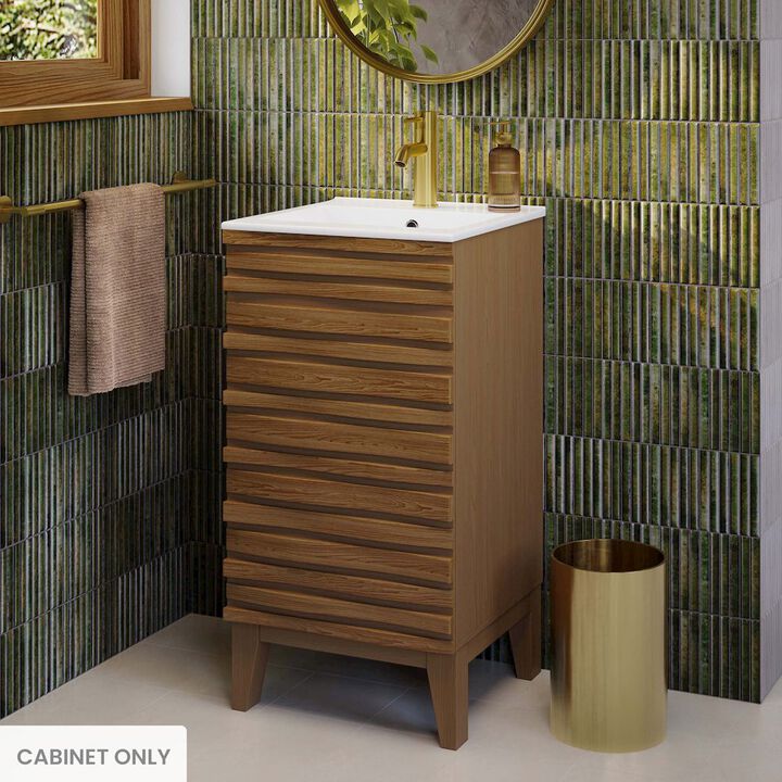 Cascade 18&rdquo; Bathroom Vanity in Brown Oak- Cabinet Only