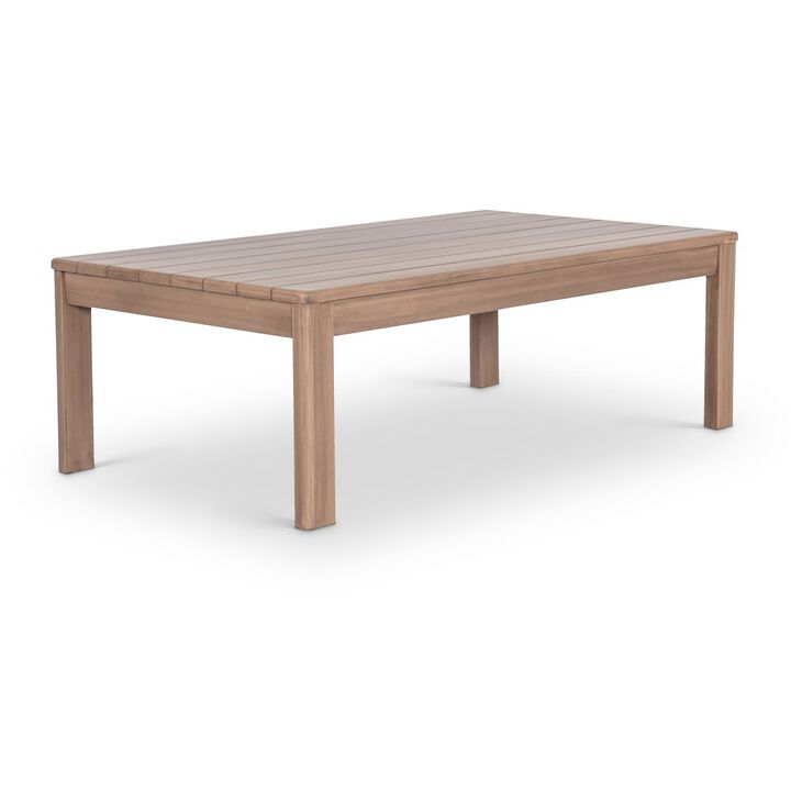 Meridian Furniture Newport Natural Acacia Wood Outdoor Patio Coffee Table