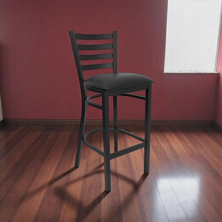 Metal Ladder-Back Bar Stool for Restaurant and Home Bar Seating