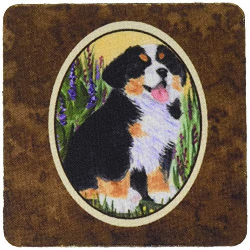 Caroline's Treasures SS8215FC Bernese Mountain Dog Foam Coasters (Set of 4), 3.5 H x 3.5 W, Multicolor