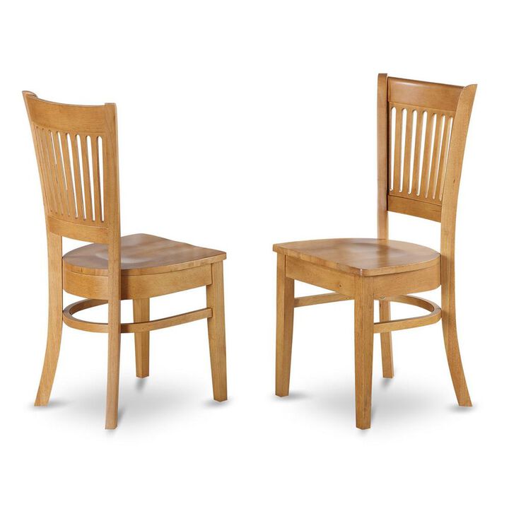 East West Furniture Vancouver    Wood  Seat  Kitchen  dining  Chairs  in  Oak  Finish,  Set  of  2