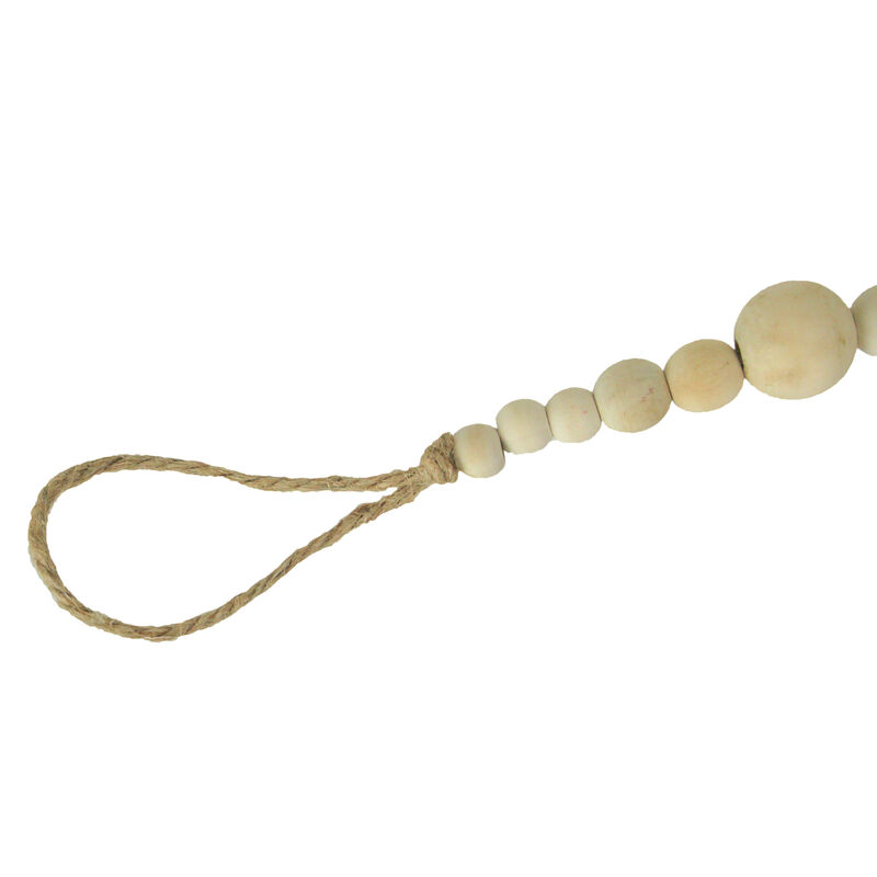 Bohemian Style Wooden Bead and Jute Rope Tassel Hanging Garland Boho image number 2