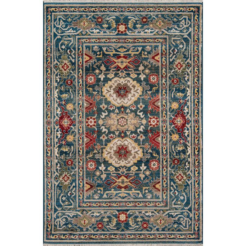 Momeni Traditional Rectangle Area Rug, Blue, 5' X 7'5