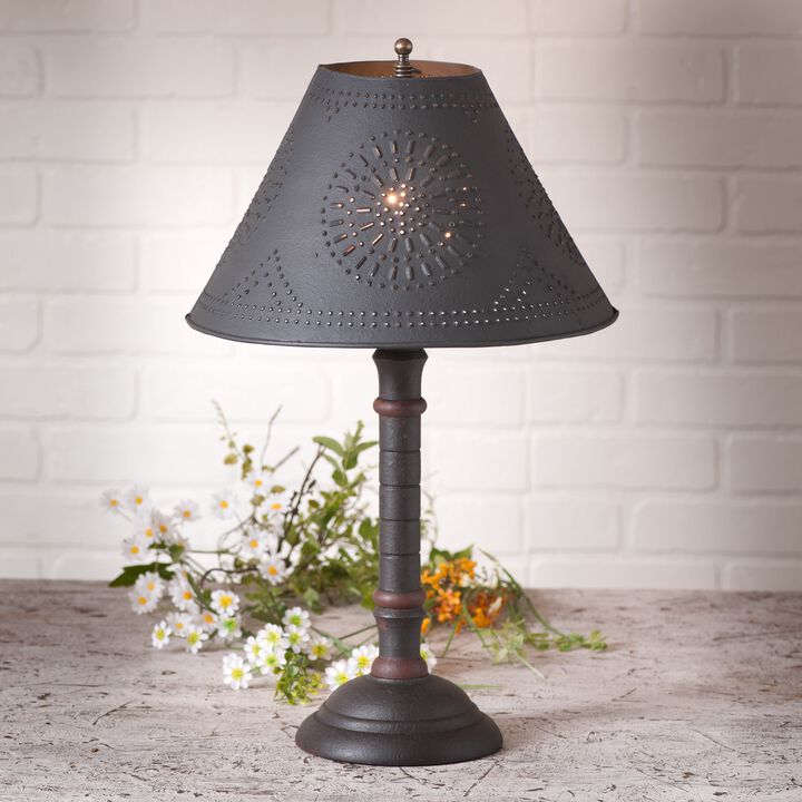 Gatlin Lamp In Hartford Black With Red With Shade