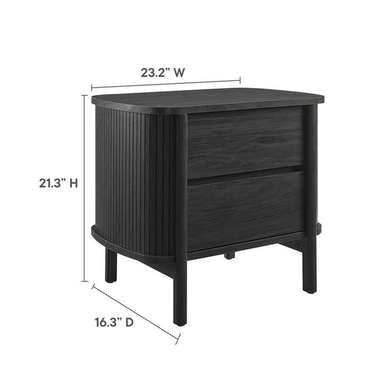 Cadence Fluted 2-Drawer Nightstand image number 2