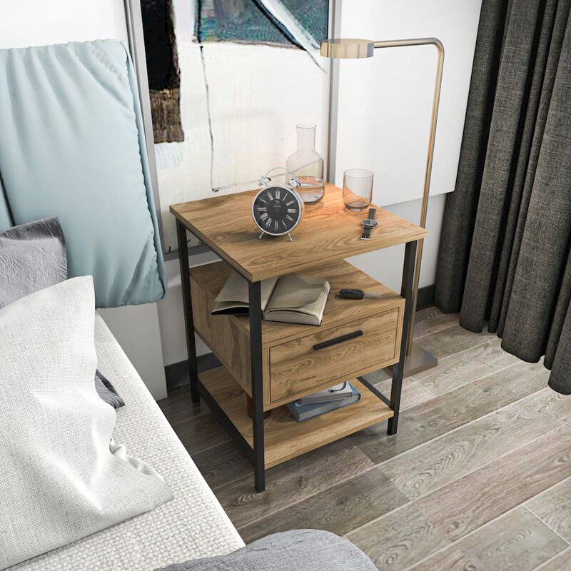 Decorotika Alba Night Stand - Oud Oak Black