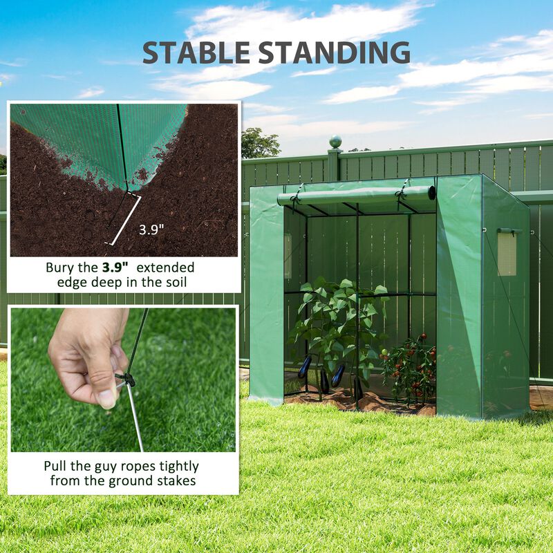 Hivvago 6.6 ft Portable Outdoor Greenhouse image number 6
