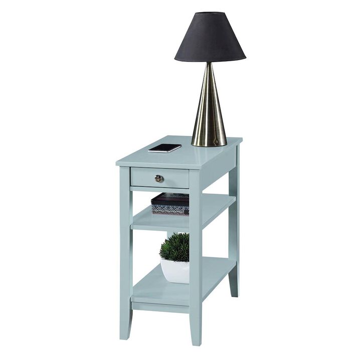Convenience Concepts American Heritage 1 Drawer Chairside End Table with Shelves