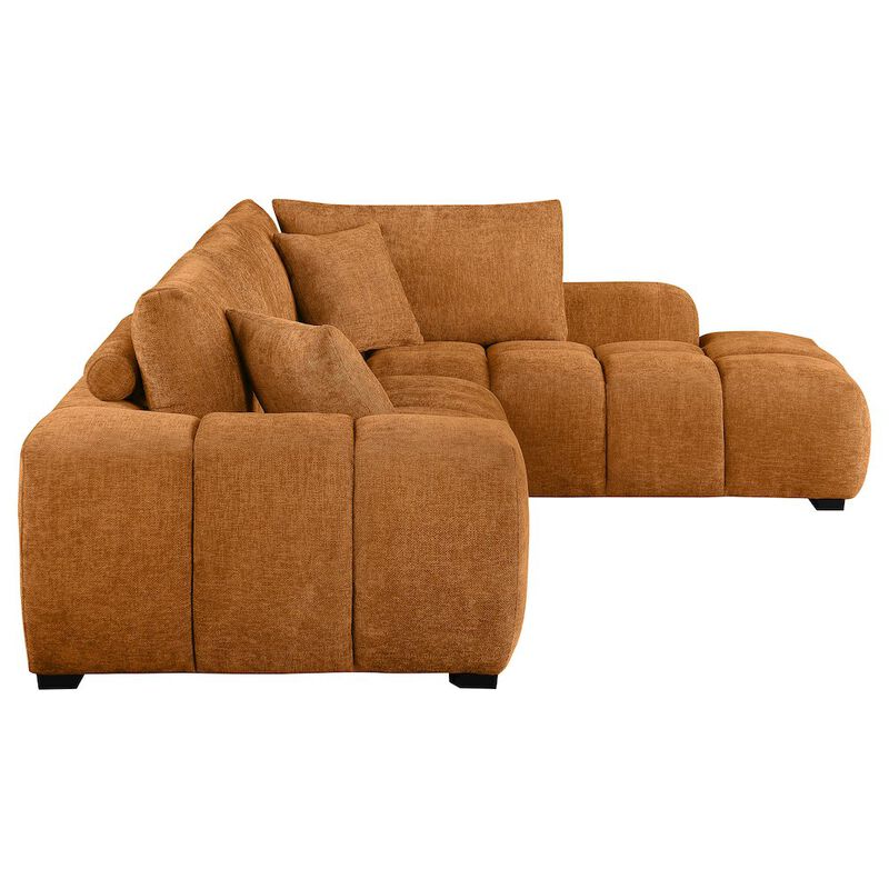 Coaster Co. of America Camacho Upholstered Chaise Sectional Sofa Orange